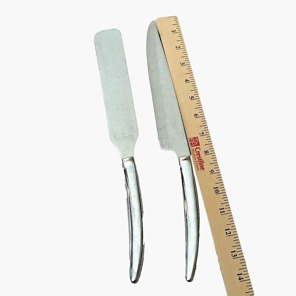 Saladmaster MCM Knife Set #405 Chef Knife & #408 Spatula Stainless Steel USA Vtg